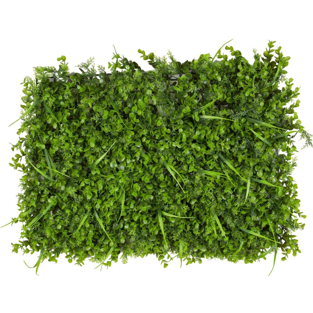 פאנלים ירוק דמוי קליפטוס ודשא