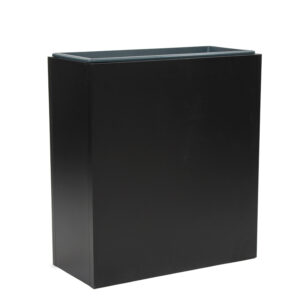 אדנית Horizon Armor מלבנית גבוהה – ברזל מגולוון למרפסת ולגינה | גובה 80 ס"מ, רוחב 32 ס"מ, אורך 72 - שחור מט